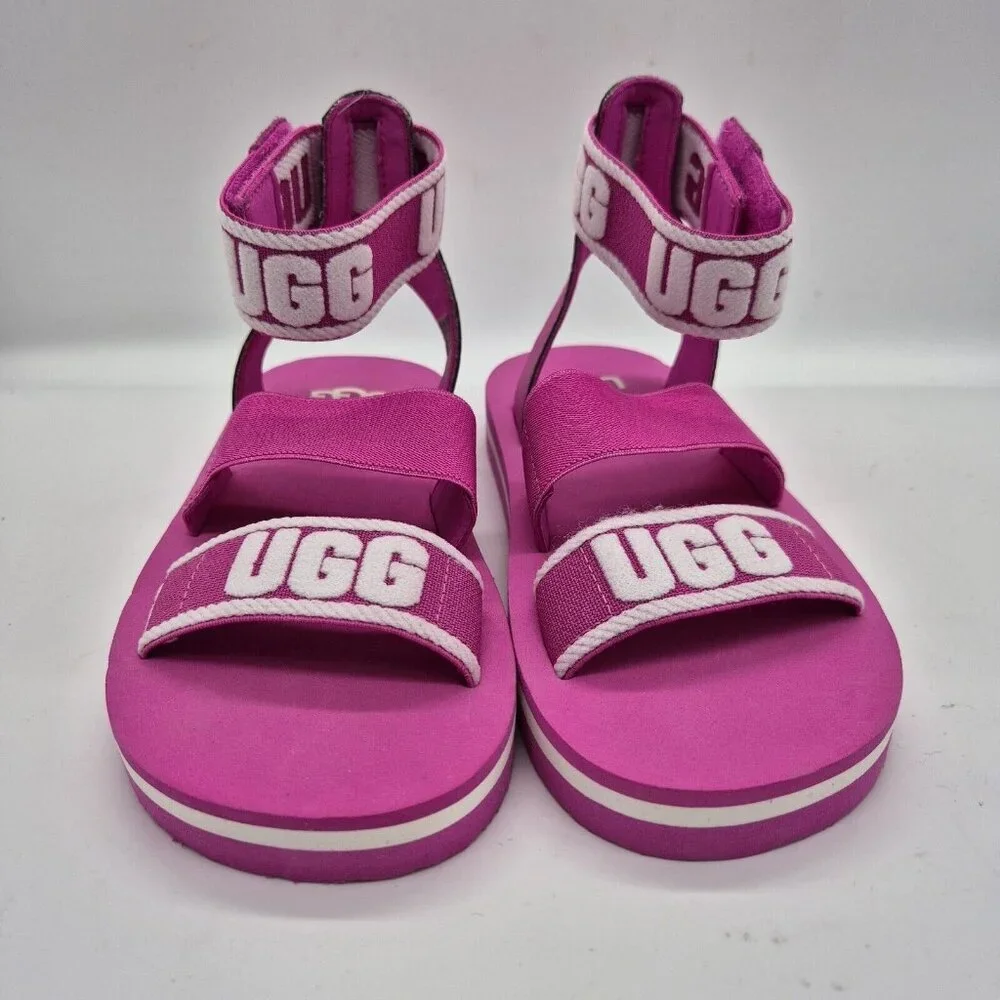UGG Youth Girl Size 10 Sandals Slip On Shoes Slide Slipper Ankle Strap Pink 150